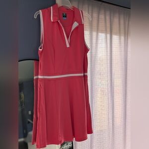 Sleeveless Pink Dress with White Trim